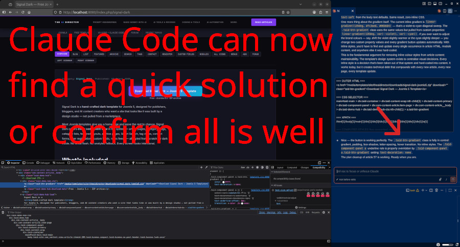 Claude Code analyses the data and provides a fix or confirms everything is correct